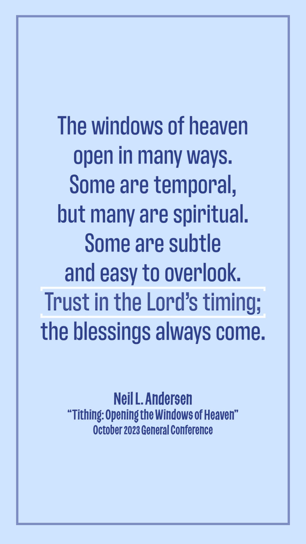 Tithing: Opening the Windows of Heaven