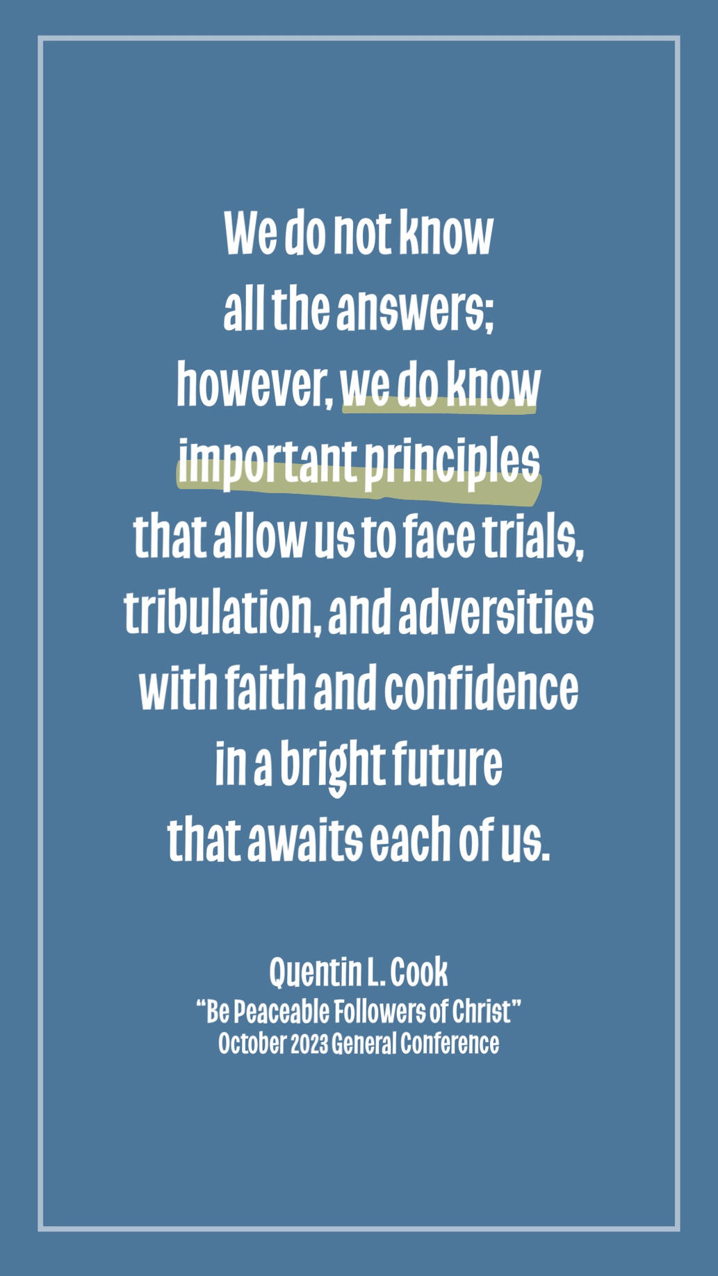 Be Peaceable Followers of Christ